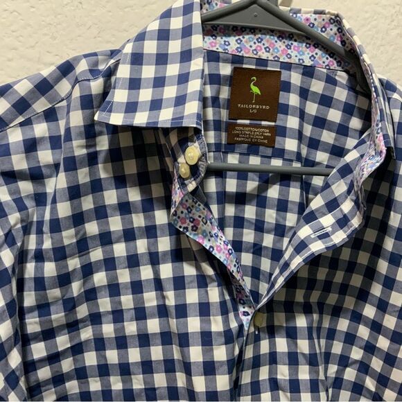 TaylorByrd Collection Men's Shirt XL Button Front Blue Print Long Sleeves - Picture 4 of 9